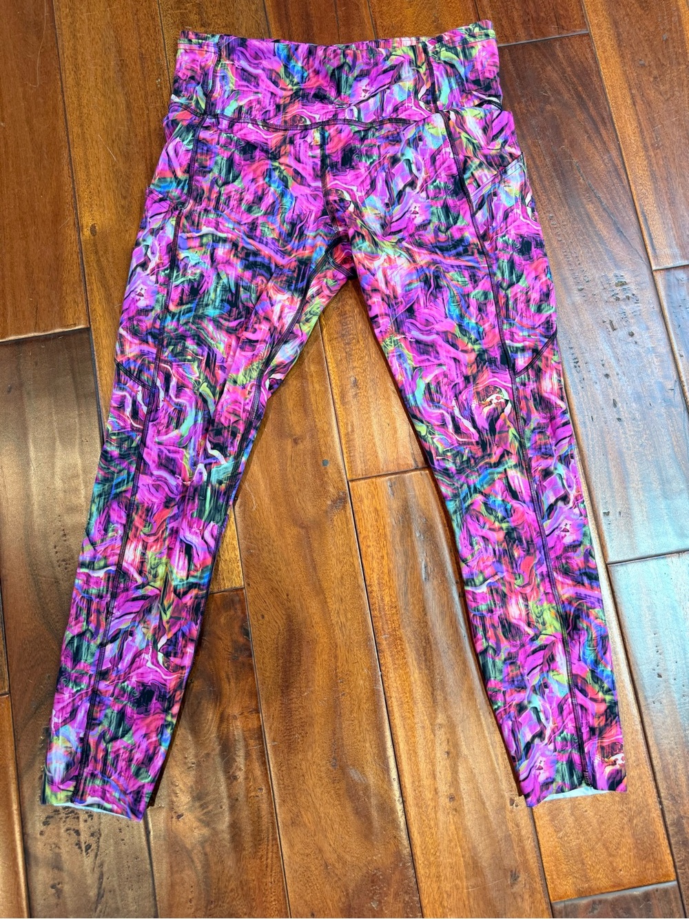 lululemon athletica Pink Multi-Color Abstract Print Leggings